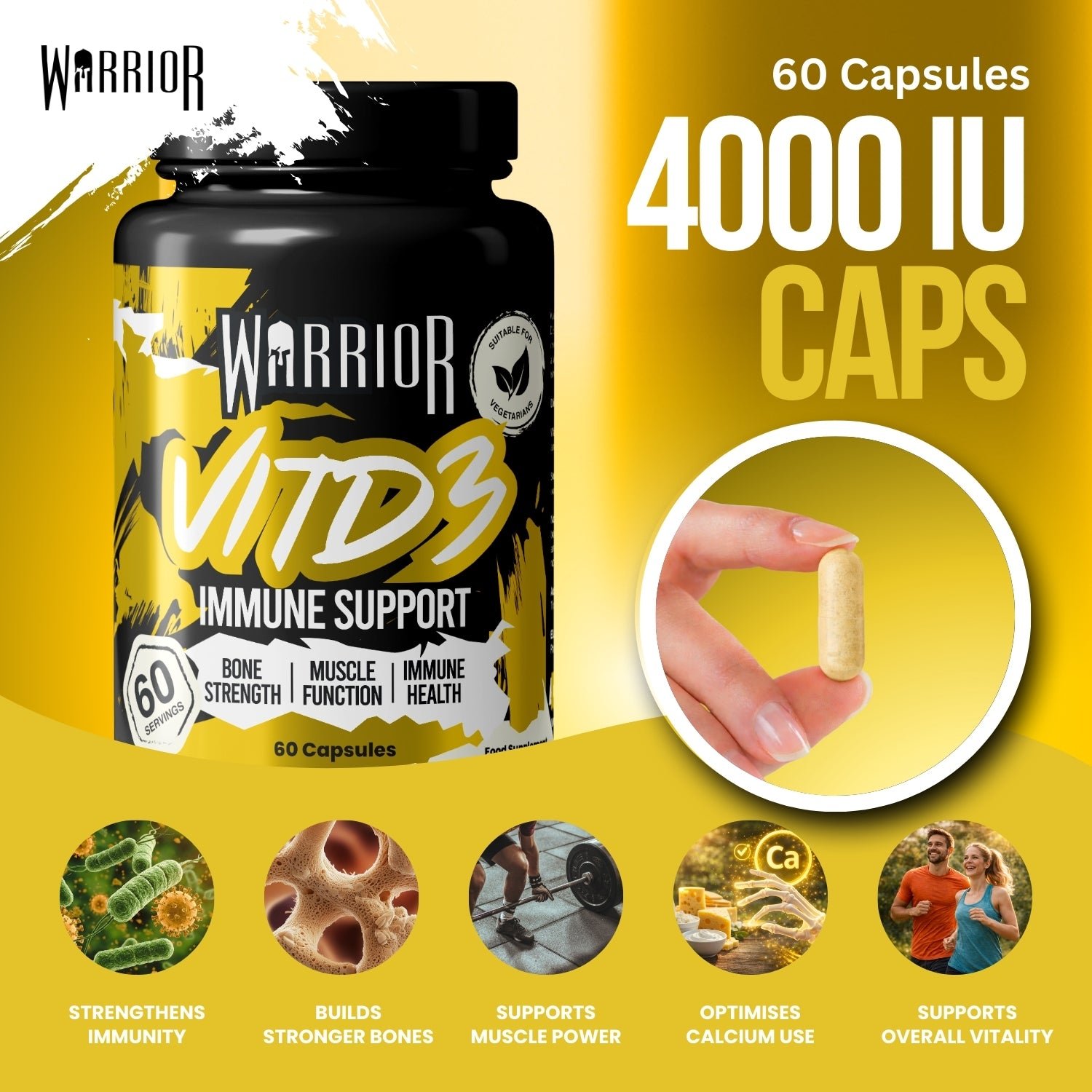 WARRIOR Vitamina D3 - Imagen 3
